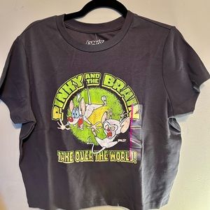 Women’s Pinky and the Brain short sleeve graphic crop top XXL